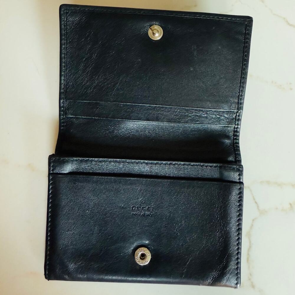 Gucci Black Leather G Multi Pocket Card Holder - Picture 2 of 4